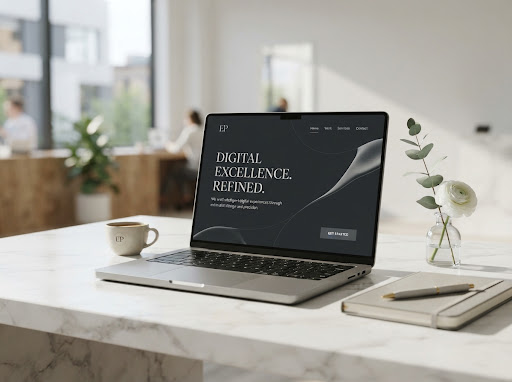 Stilisiertes Digital-Motiv (KI-generiert) für YOUKOM